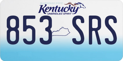 KY license plate 853SRS