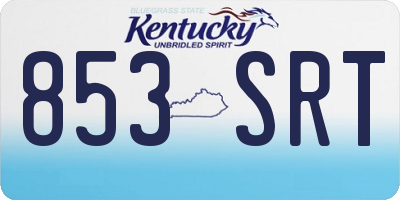 KY license plate 853SRT