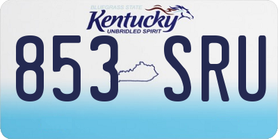 KY license plate 853SRU