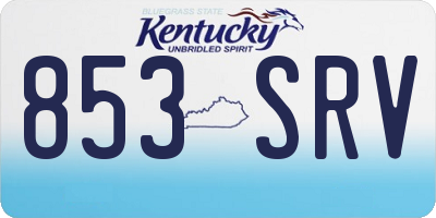 KY license plate 853SRV