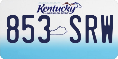 KY license plate 853SRW