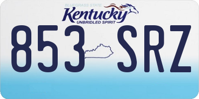 KY license plate 853SRZ