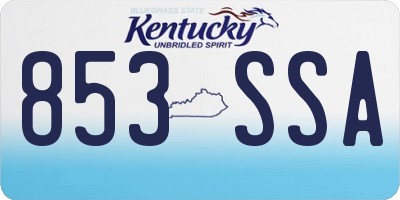KY license plate 853SSA