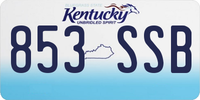 KY license plate 853SSB