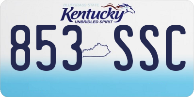 KY license plate 853SSC