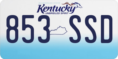 KY license plate 853SSD
