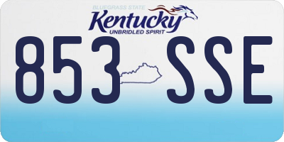 KY license plate 853SSE