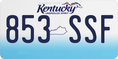 KY license plate 853SSF