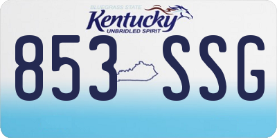 KY license plate 853SSG