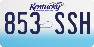 KY license plate 853SSH