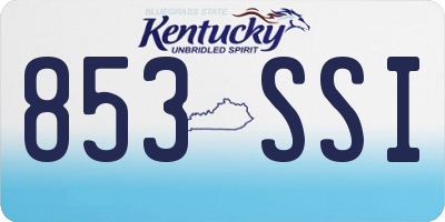 KY license plate 853SSI