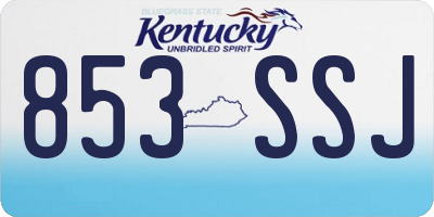 KY license plate 853SSJ