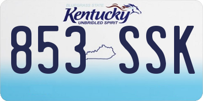 KY license plate 853SSK