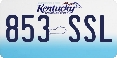 KY license plate 853SSL