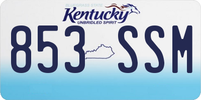KY license plate 853SSM