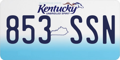 KY license plate 853SSN