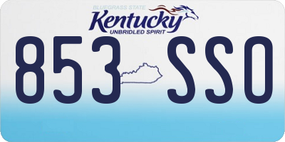 KY license plate 853SSO