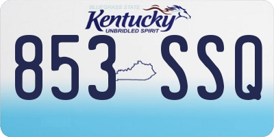 KY license plate 853SSQ