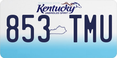 KY license plate 853TMU