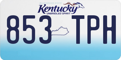 KY license plate 853TPH