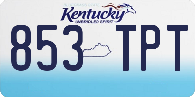 KY license plate 853TPT