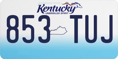 KY license plate 853TUJ