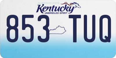 KY license plate 853TUQ