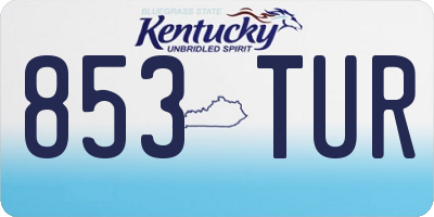 KY license plate 853TUR