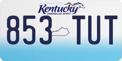 KY license plate 853TUT