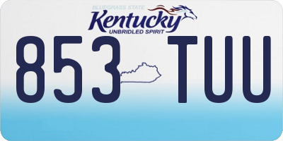 KY license plate 853TUU