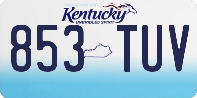 KY license plate 853TUV