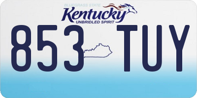 KY license plate 853TUY
