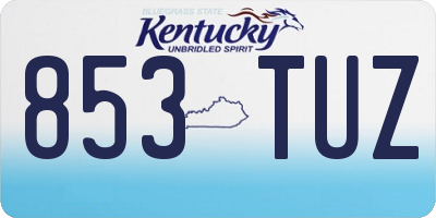 KY license plate 853TUZ