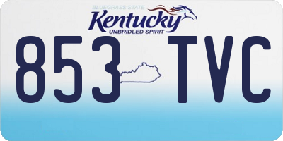 KY license plate 853TVC