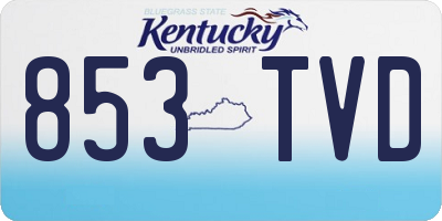 KY license plate 853TVD