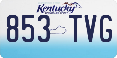 KY license plate 853TVG