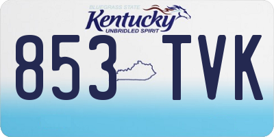 KY license plate 853TVK