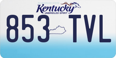 KY license plate 853TVL