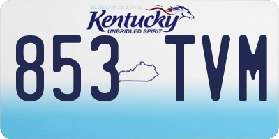 KY license plate 853TVM