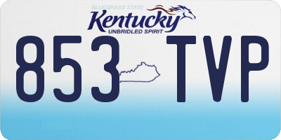 KY license plate 853TVP