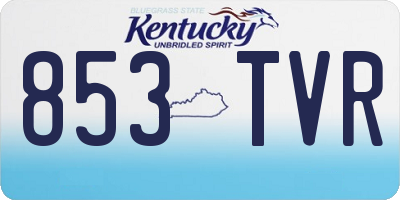KY license plate 853TVR