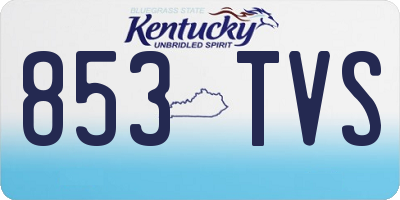 KY license plate 853TVS