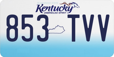 KY license plate 853TVV