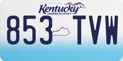 KY license plate 853TVW