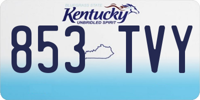 KY license plate 853TVY