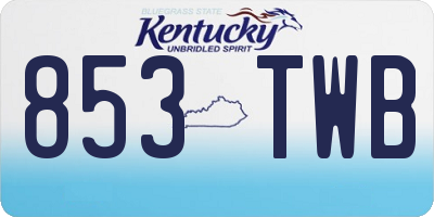 KY license plate 853TWB