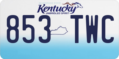 KY license plate 853TWC