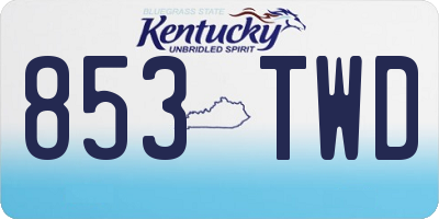 KY license plate 853TWD