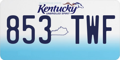 KY license plate 853TWF