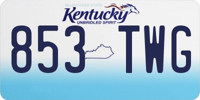 KY license plate 853TWG